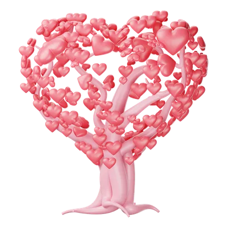 Amor coração árvore  3D Icon
