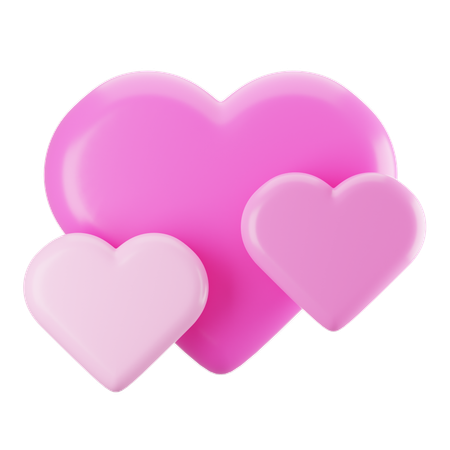 Corazones de amor  3D Icon