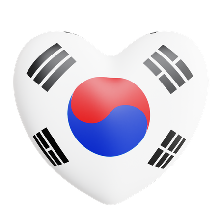 Amo Corea del Sur  3D Icon