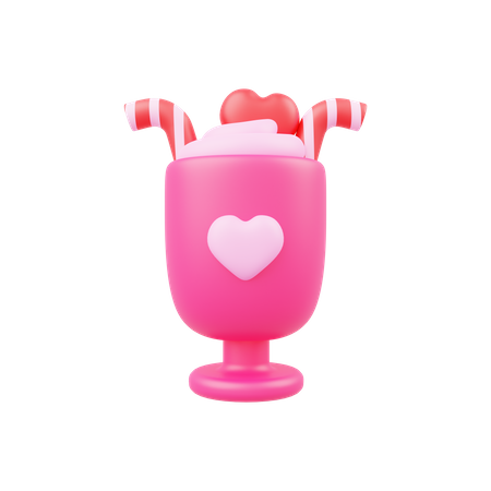 Amor de milk-shake  3D Icon