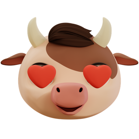 Emoji de amor de vaca  3D Icon