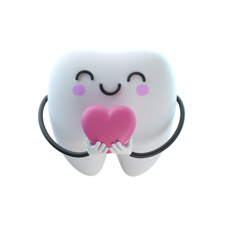 Amor de dente  3D Illustration