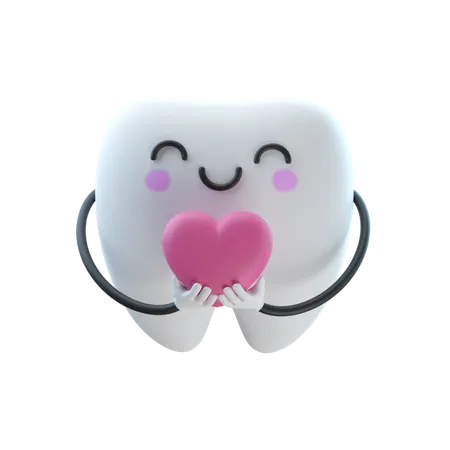 Amor de dente  3D Illustration