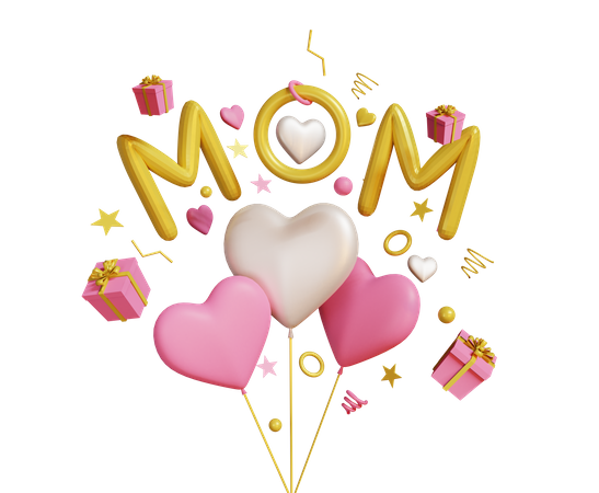 Dia das mães amor  3D Illustration