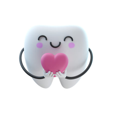 Amor de dientes  3D Illustration