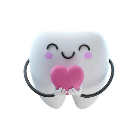 Amor de dientes  3D Illustration