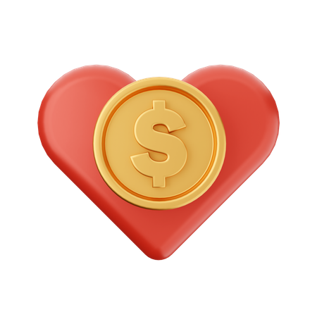 Amor dólar  3D Icon