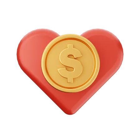 Amor dólar  3D Icon