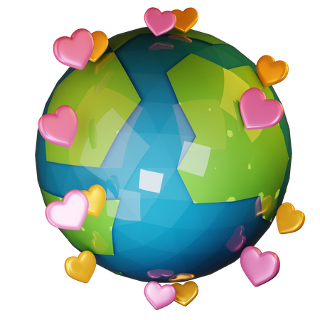 Amor ecológico global  3D Illustration