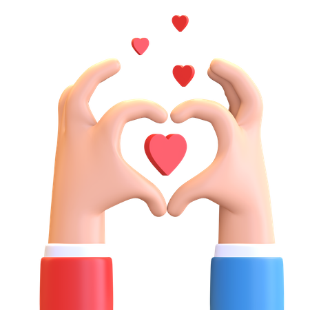 Amor em forma de mão  3D Icon