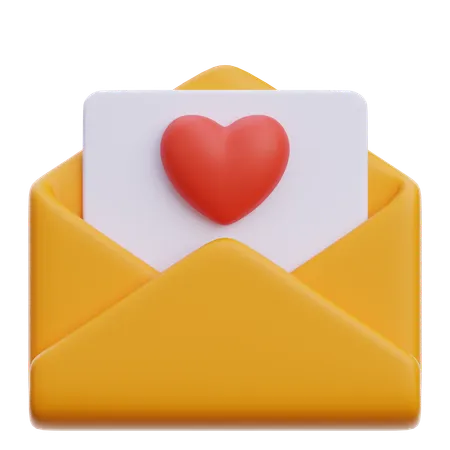 E-mail de amor  3D Icon