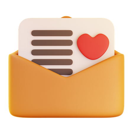 E-mail de amor  3D Icon