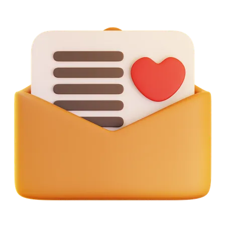 E-mail de amor  3D Icon