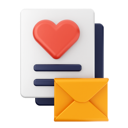 E-mail de amor  3D Icon