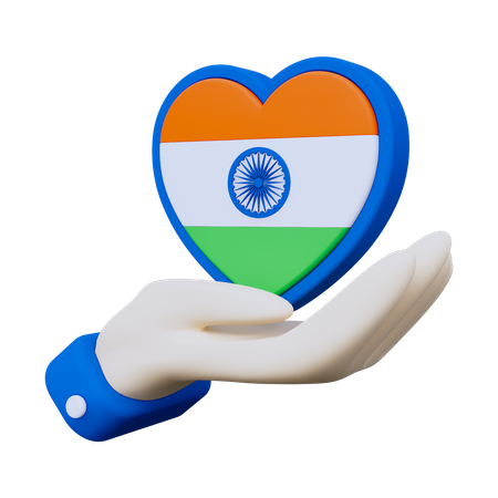 Amar a la India con la mano  3D Icon