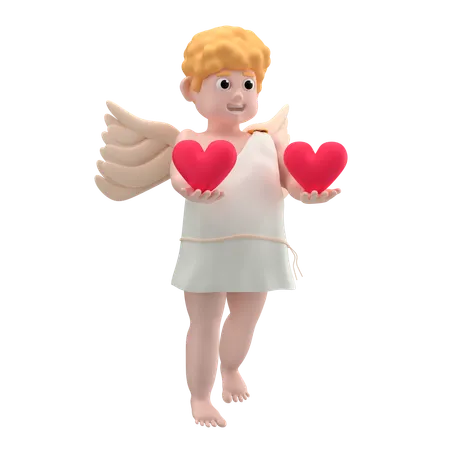 Amor Junge mit Herz  3D Icon