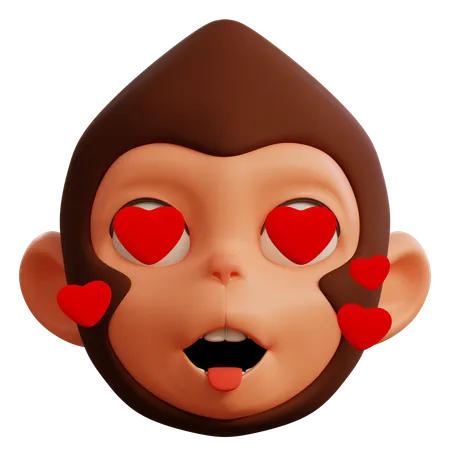 Amor de macaco fofo  3D Icon