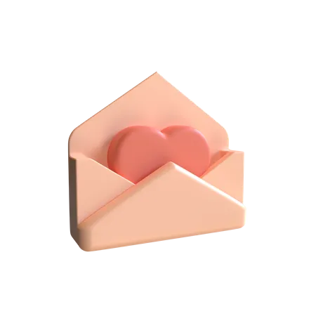 Correspondência de amor  3D Illustration