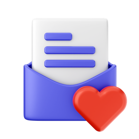 Correspondência de amor  3D Icon