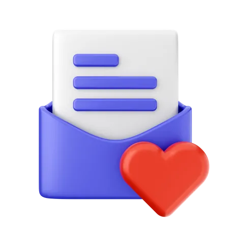 Correspondência de amor  3D Icon