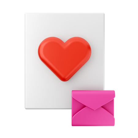 Correspondência de amor  3D Icon
