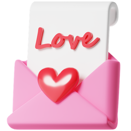 Correspondência de amor  3D Icon