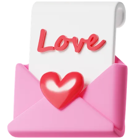 Correspondência de amor  3D Icon