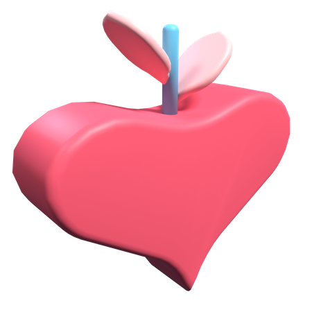 Amor de manzana  3D Illustration