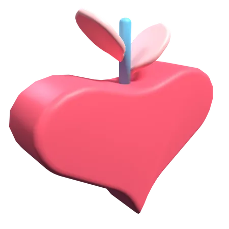 Amor de manzana  3D Illustration