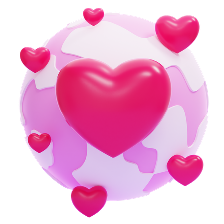 Mundo del amor  3D Icon