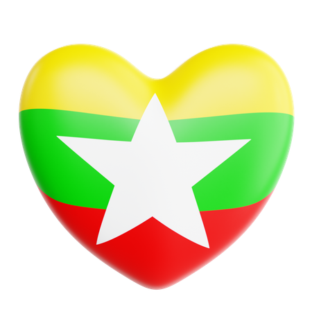 Amo a Myanmar  3D Icon