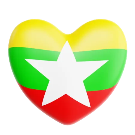 Amo a Myanmar  3D Icon