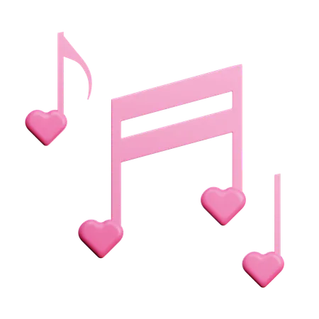 Amor nota musical  3D Icon