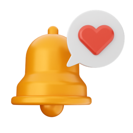 Sino de notificação de amor  3D Icon