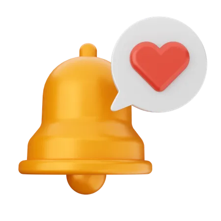 Sino de notificação de amor  3D Icon