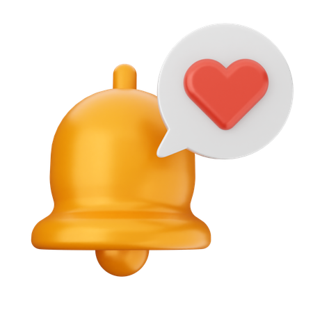 Sino de notificação de amor  3D Icon