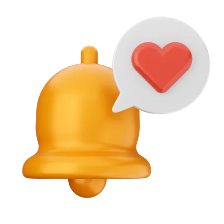 Sino de notificação de amor  3D Icon