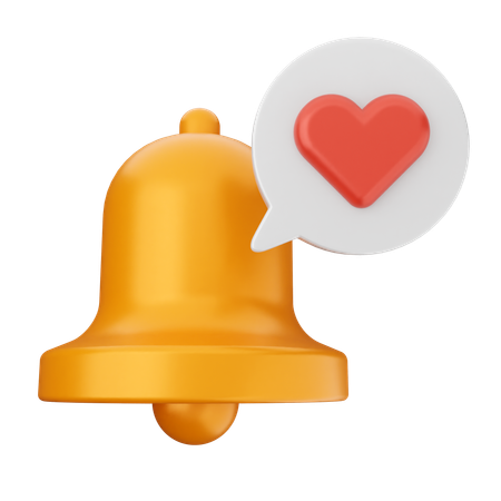 Sino de notificação de amor  3D Icon