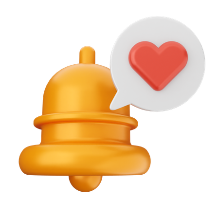 Sino de notificação de amor  3D Icon