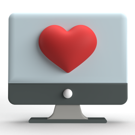 Amor por la computadora  3D Icon