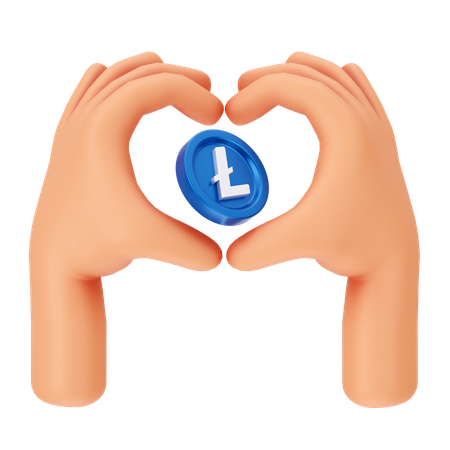 Amor por litecoin  3D Icon