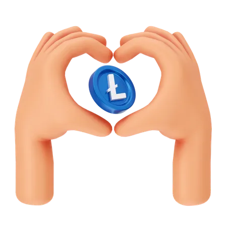 Amor por litecoin  3D Icon