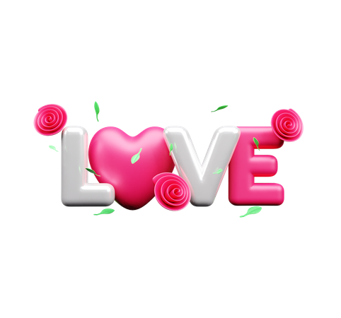 Amor rosa  3D Icon