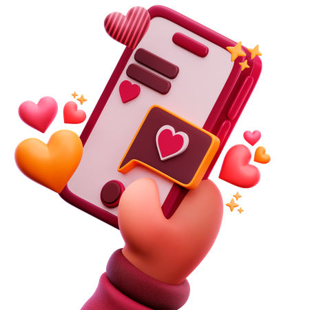 Mensaje telefónico de amor  3D Icon