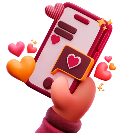 Mensaje telefónico de amor  3D Icon