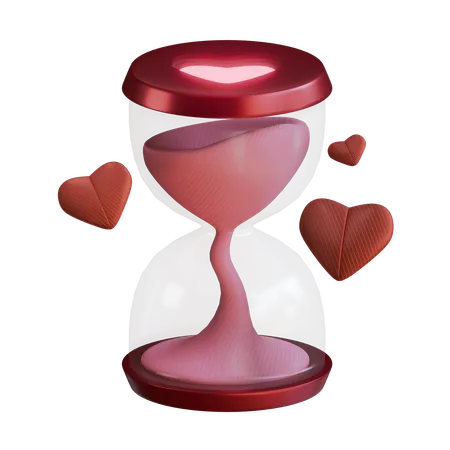 Amor tempo ampulheta  3D Icon