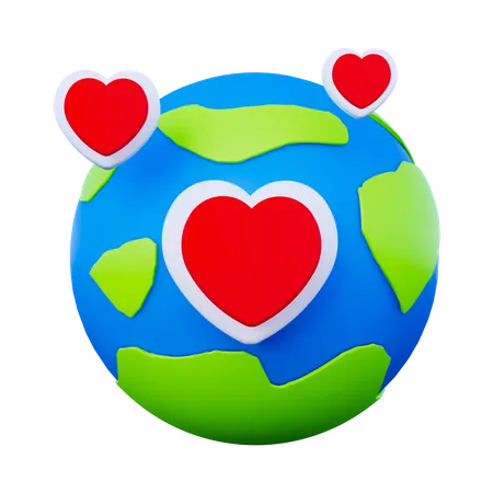Amar la tierra  3D Icon