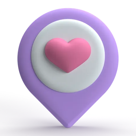 Ubicación de amor  3D Icon