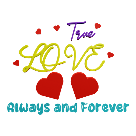 Amor verdadero siempre para siempre  3D Icon