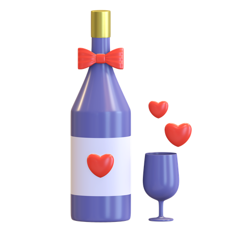 Amo vinho  3D Illustration